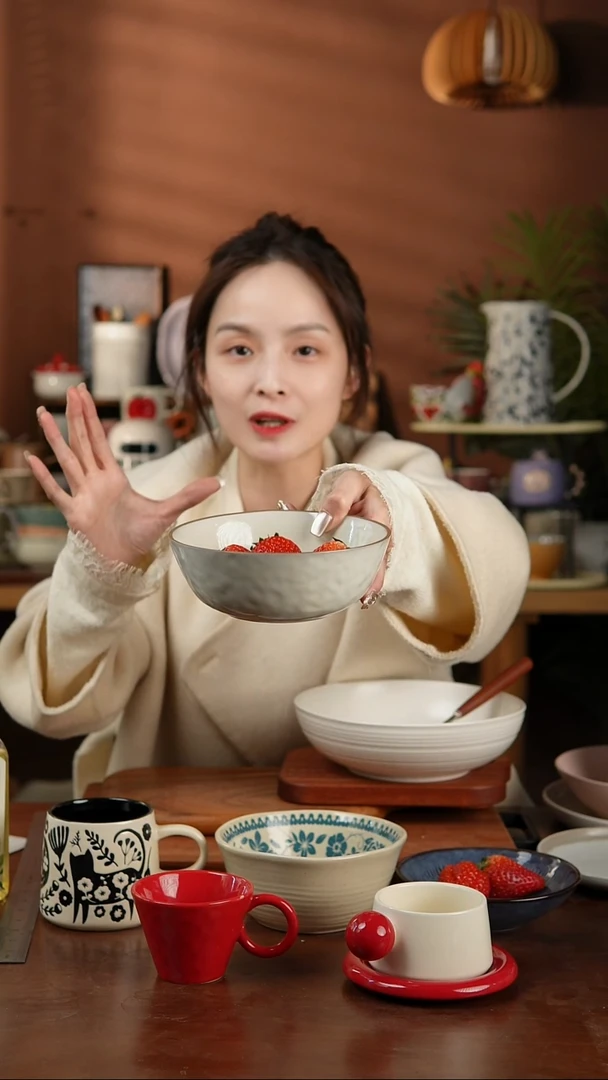 【闪购商品】碗6寸垂纹粗陶面碗 微瑕凑满20发货