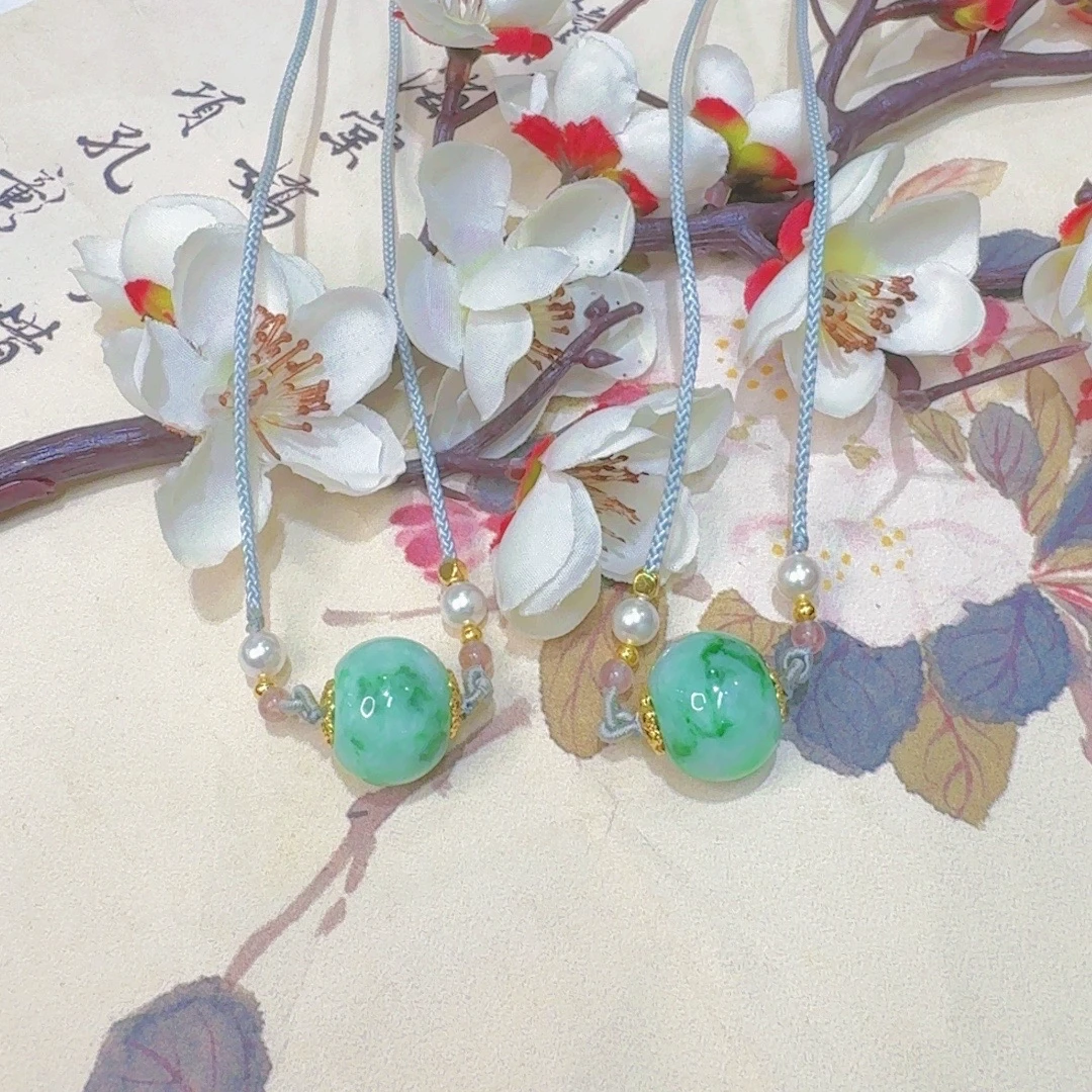 天然翡翠A货路路通（多样性发货只发一件）珠子卡17送绳