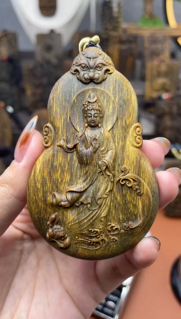 木木雕款芽庄 葫芦观音8cm送养香瓶