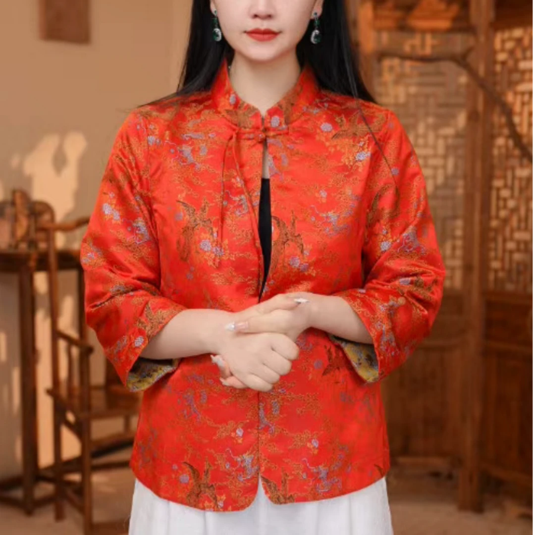 6733新款双面穿气质款高货国风显廋外套短款上衣