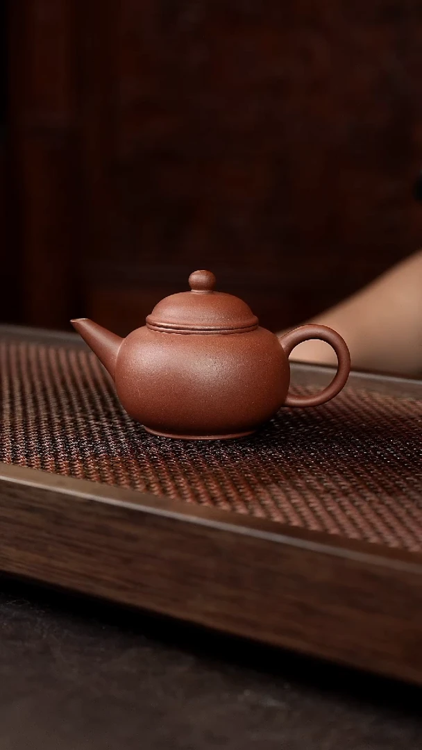 茶壶紫砂红皮龙水平