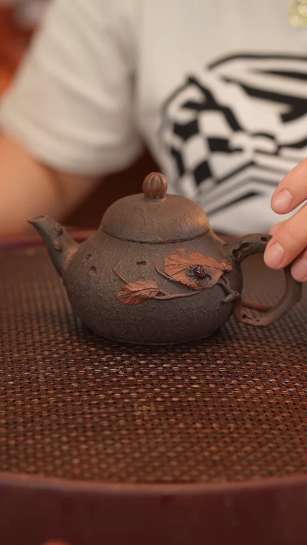 茶壶紫砂清****者原矿手工制作宽口