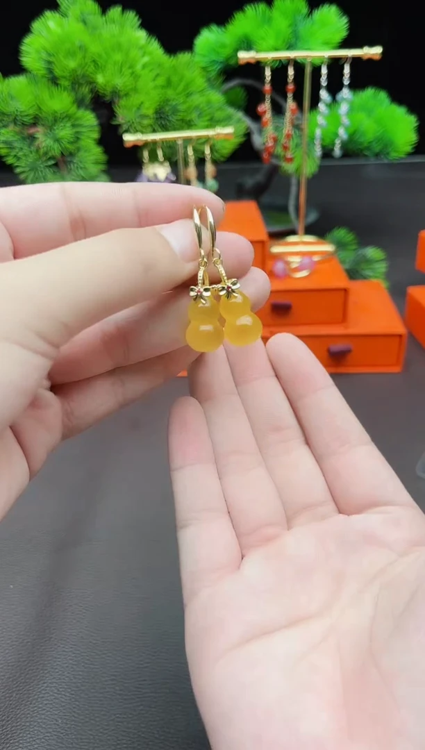 玛瑙/玉髓耳饰银S925镶嵌333