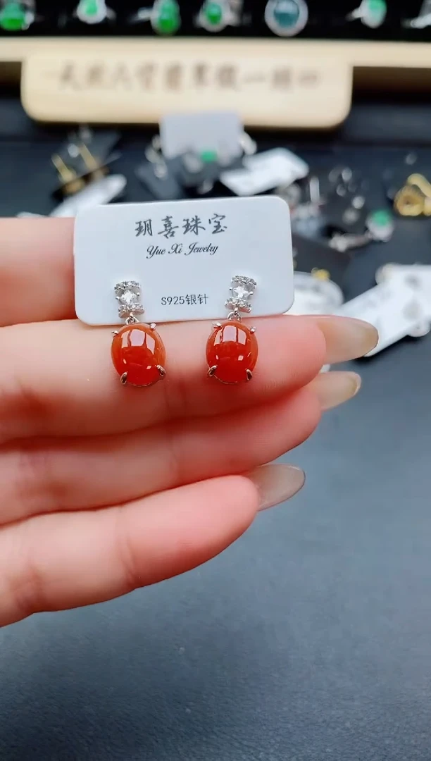 银S925镶嵌戒指翡翠1
