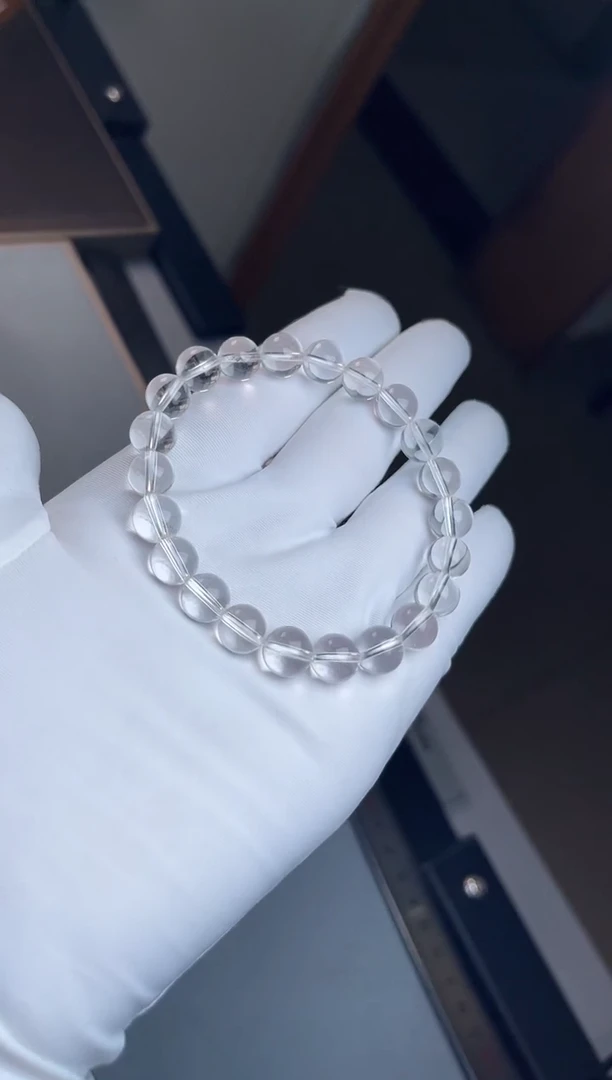 水晶手串未镶嵌上****院，白水晶8mm单圈手串