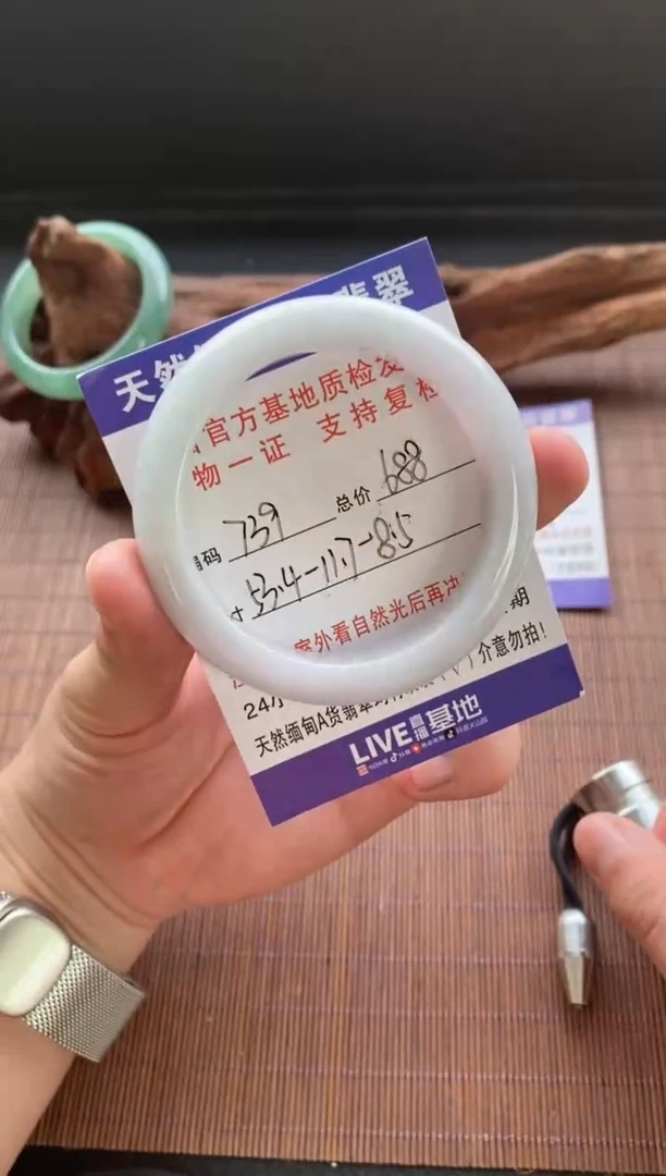 未镶嵌手镯翡翠圈口53.4编号739