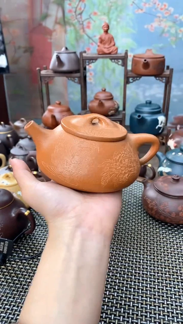 茶壶紫砂黄降坡石瓢