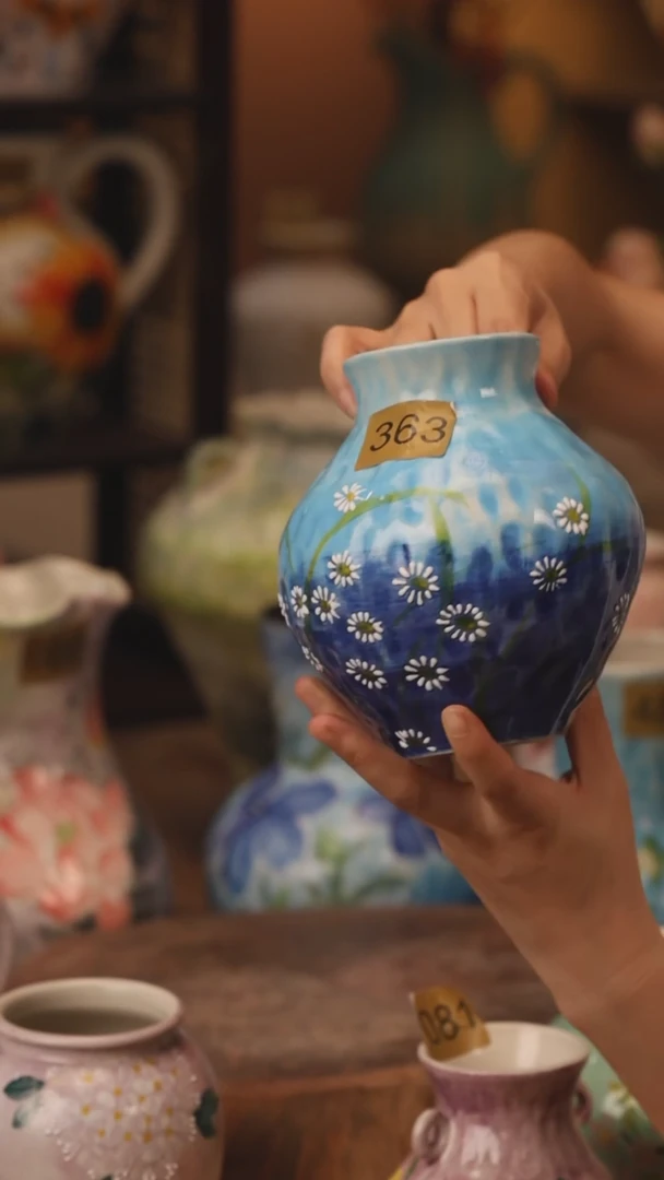 陶瓷363景德镇设计师手作花器摆件侘寂风