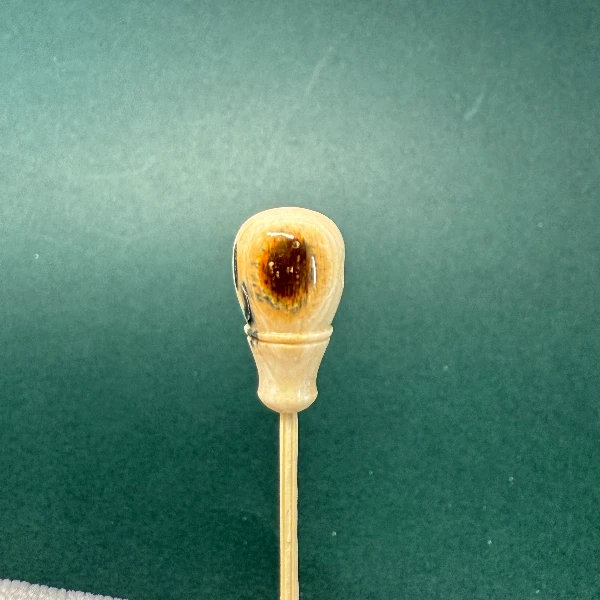 M3308天然猛犸牙蓝眼宝瓶三通9.9*18.8支持鉴定假