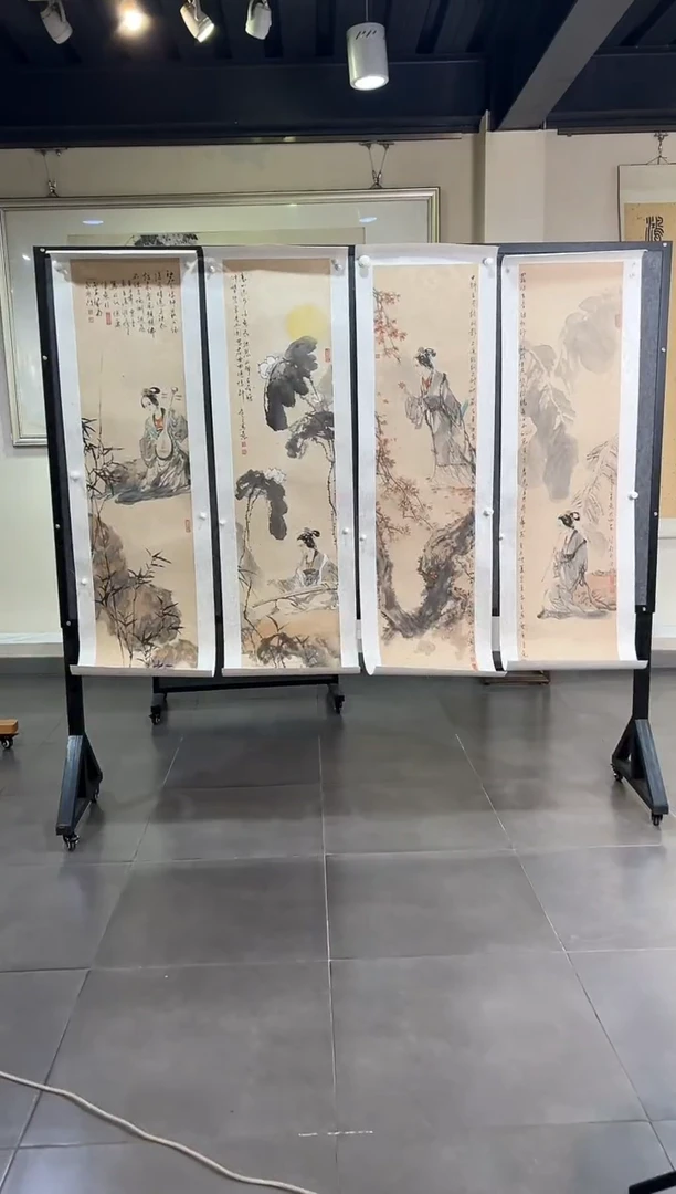 国画木*GCP 精品绘画作品-4条屏