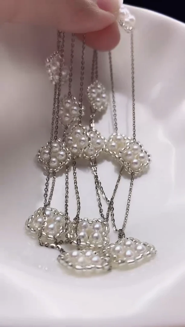 毛衣链未镶嵌淡水珍珠小**?淡水珍珠毛衣链