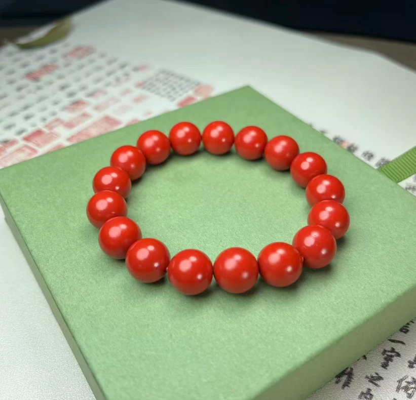 天然辰砂天然辰砂朱砂帝W砂手串卡12mm 多样性发一