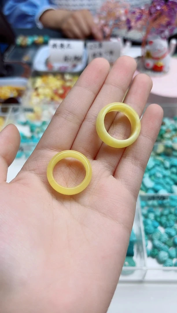 未镶嵌琥珀裸石蜜蜡指环*1 多样发一（微瑕）