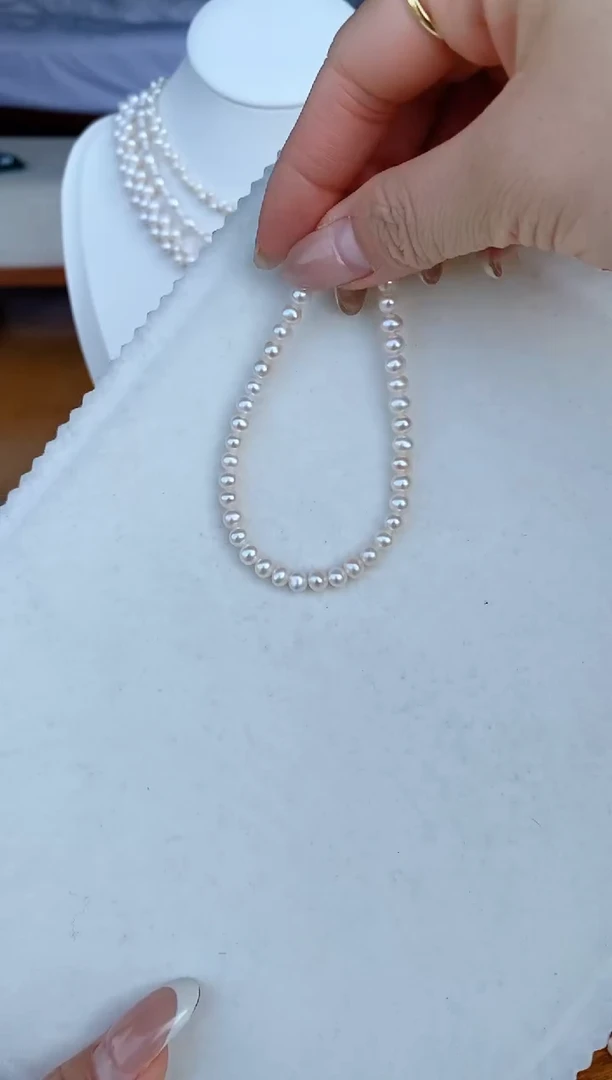 【闪购商品】淡水珍珠项链银S925镶嵌极光白鹅蛋手链