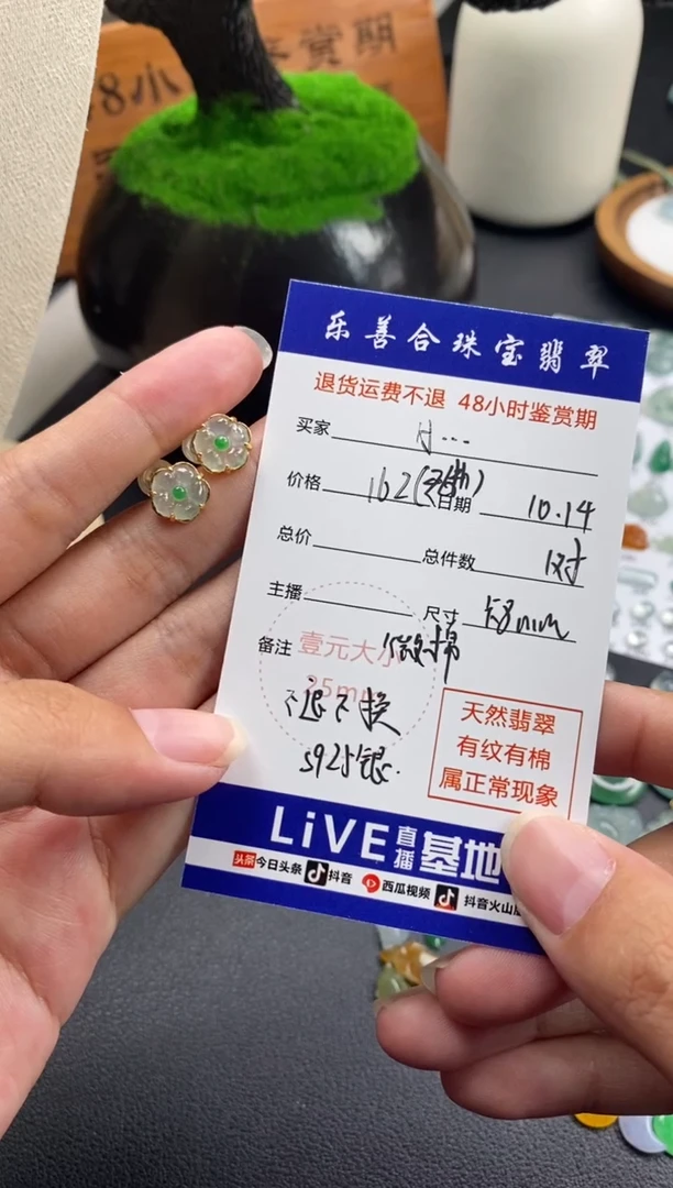 颈饰银S925镶嵌翡翠l****k冰种花花