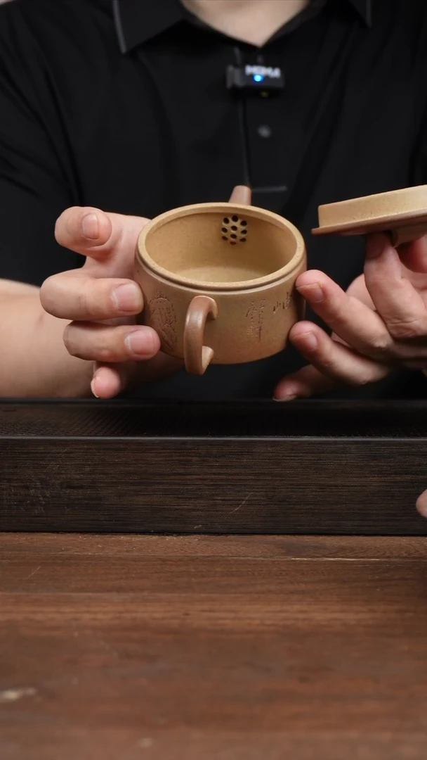 茶壶紫砂黄金柴烧汉瓦     刻绘   180CC
