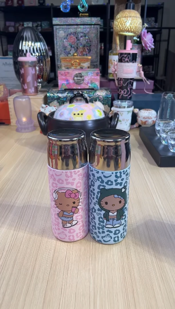 28好物满仓豹纹KITTY保温杯（粉/蓝）