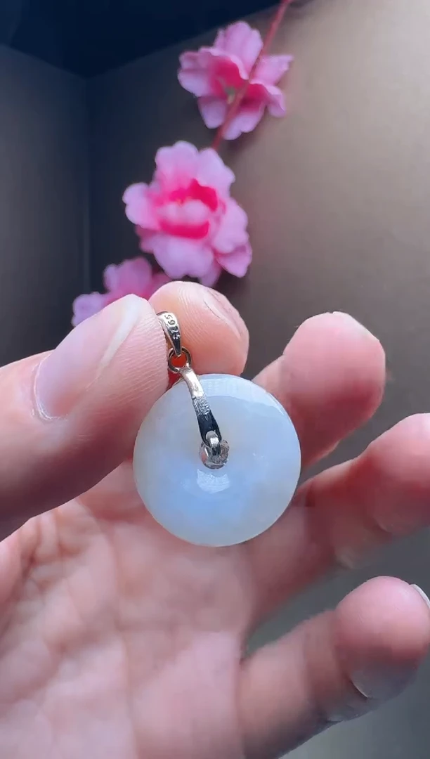 翡翠银S925镶嵌颈饰吊坠