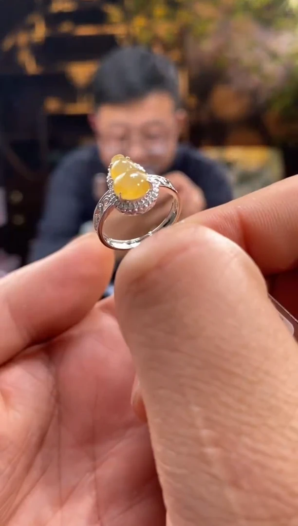 【闪购商品】翡翠戒指18K金镶嵌60024-天然翡翠a货戒指