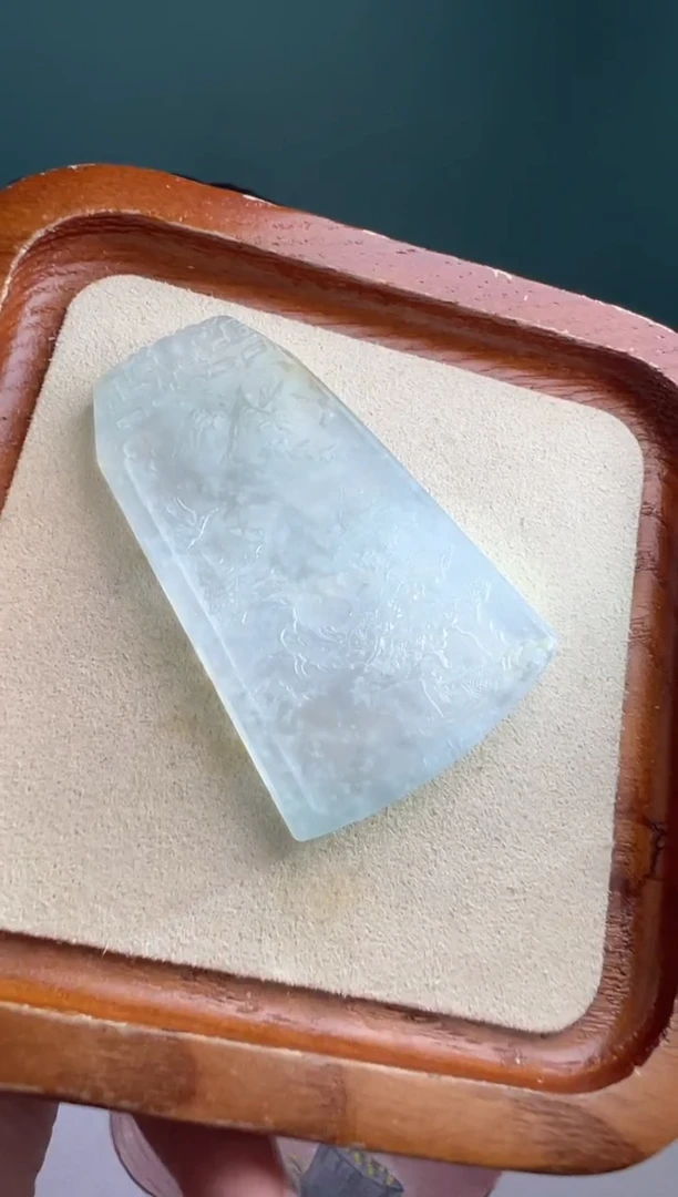 未镶嵌定制翡翠雪花棉牌