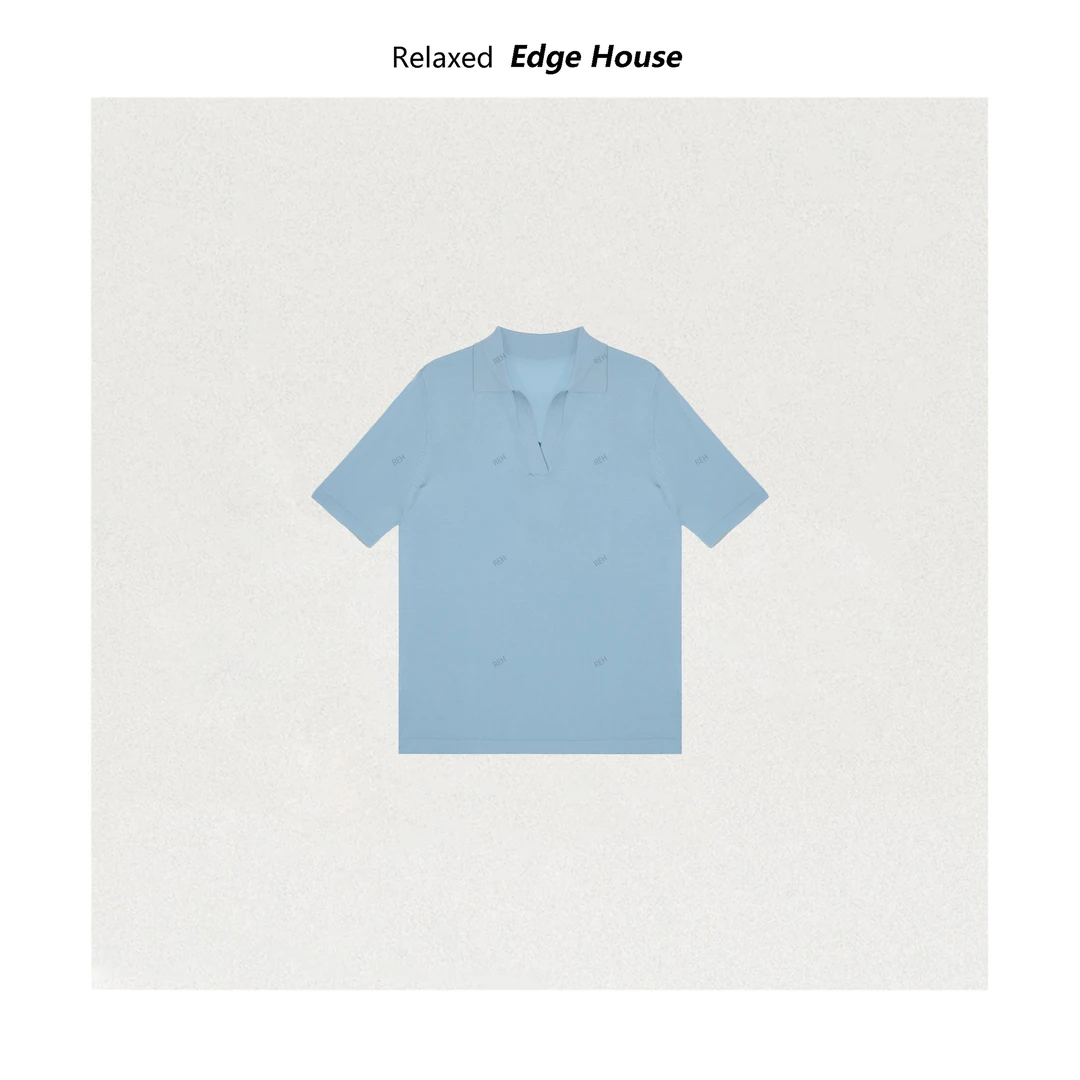 【嘻嘻家】缪系Polo 经典夏季莱赛尔天丝纯色时尚针织V领Polo上衣女