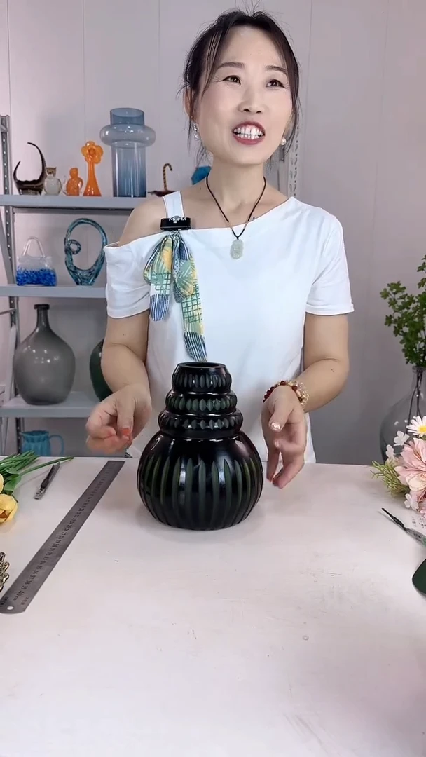 有机玻璃7.8中午磨刻福利绿色高度21CM 口6CM