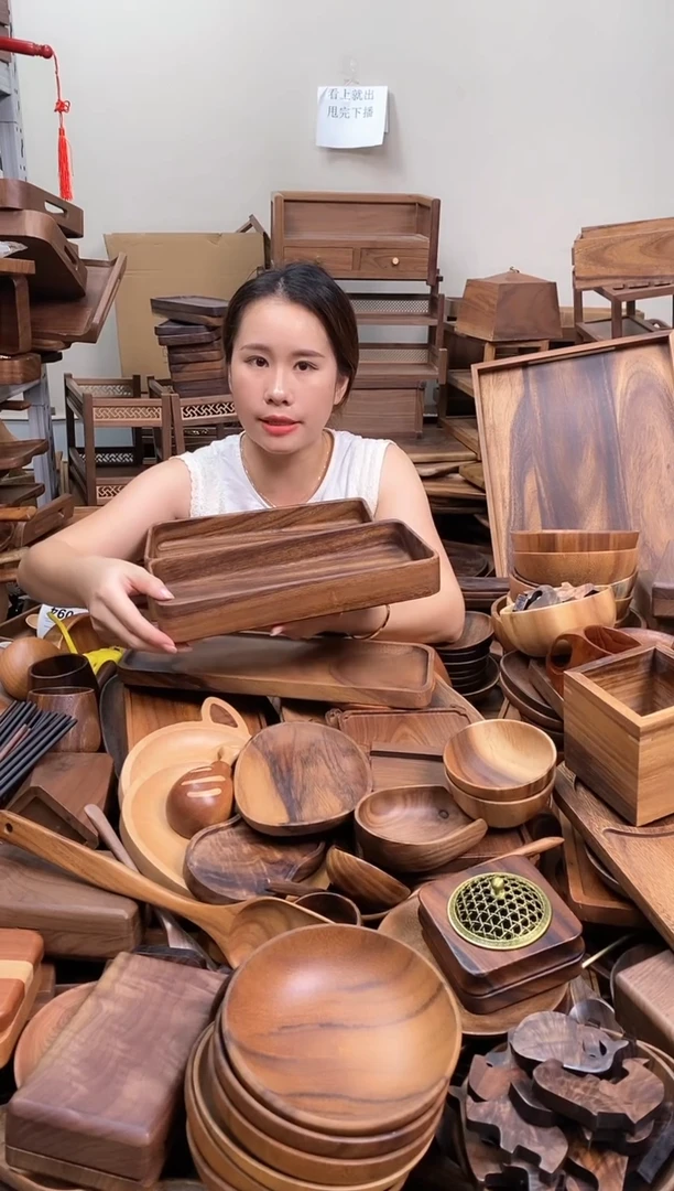 木  南美胡桃木长方砵30*15*4.5cm