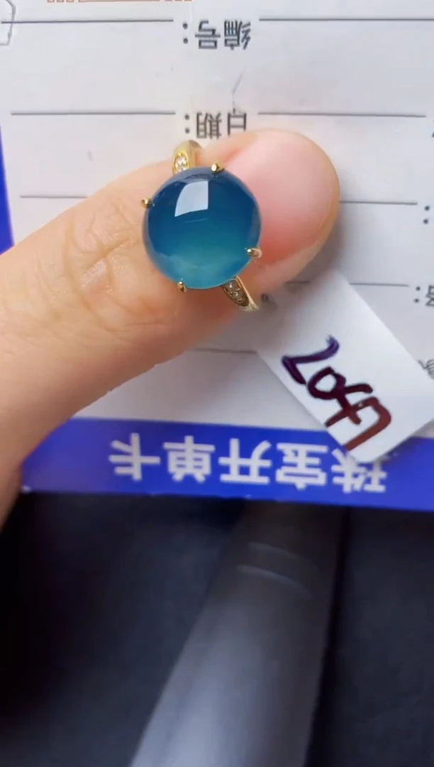 翡翠戒指银S925镶嵌22222