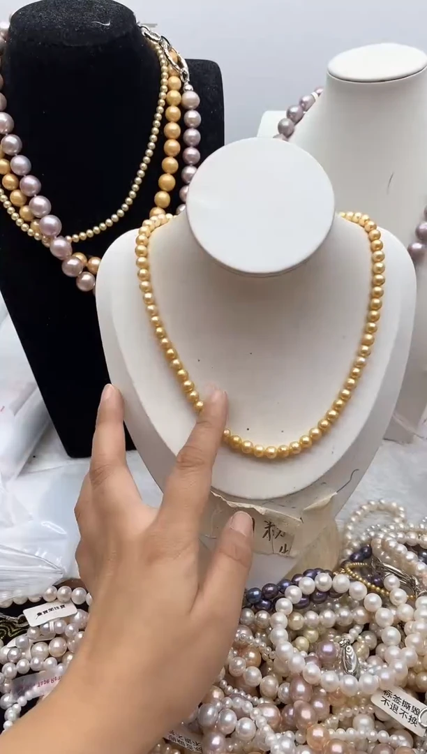 颈饰钛钢淡水珍珠75