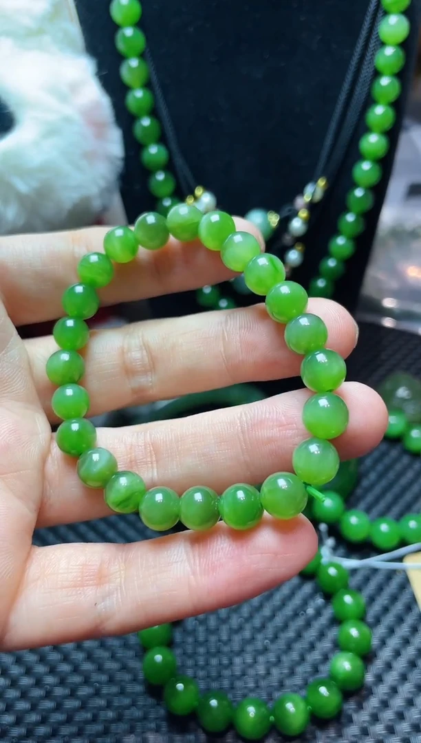 手串未镶嵌和田玉和田玉碧玉手串8mm