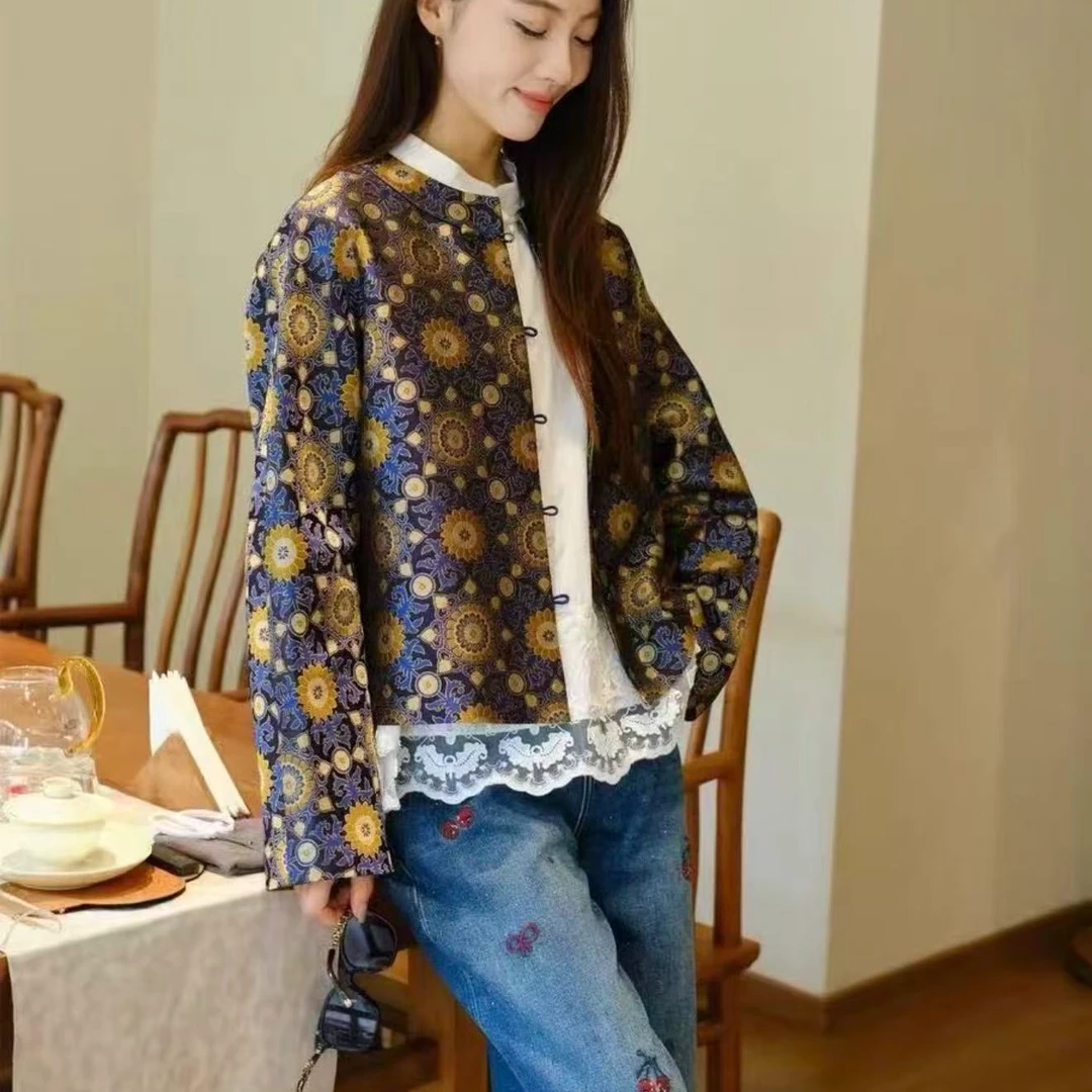 花团--2026早秋新款中式气质上衣女外套时尚休闲轻奢长袖