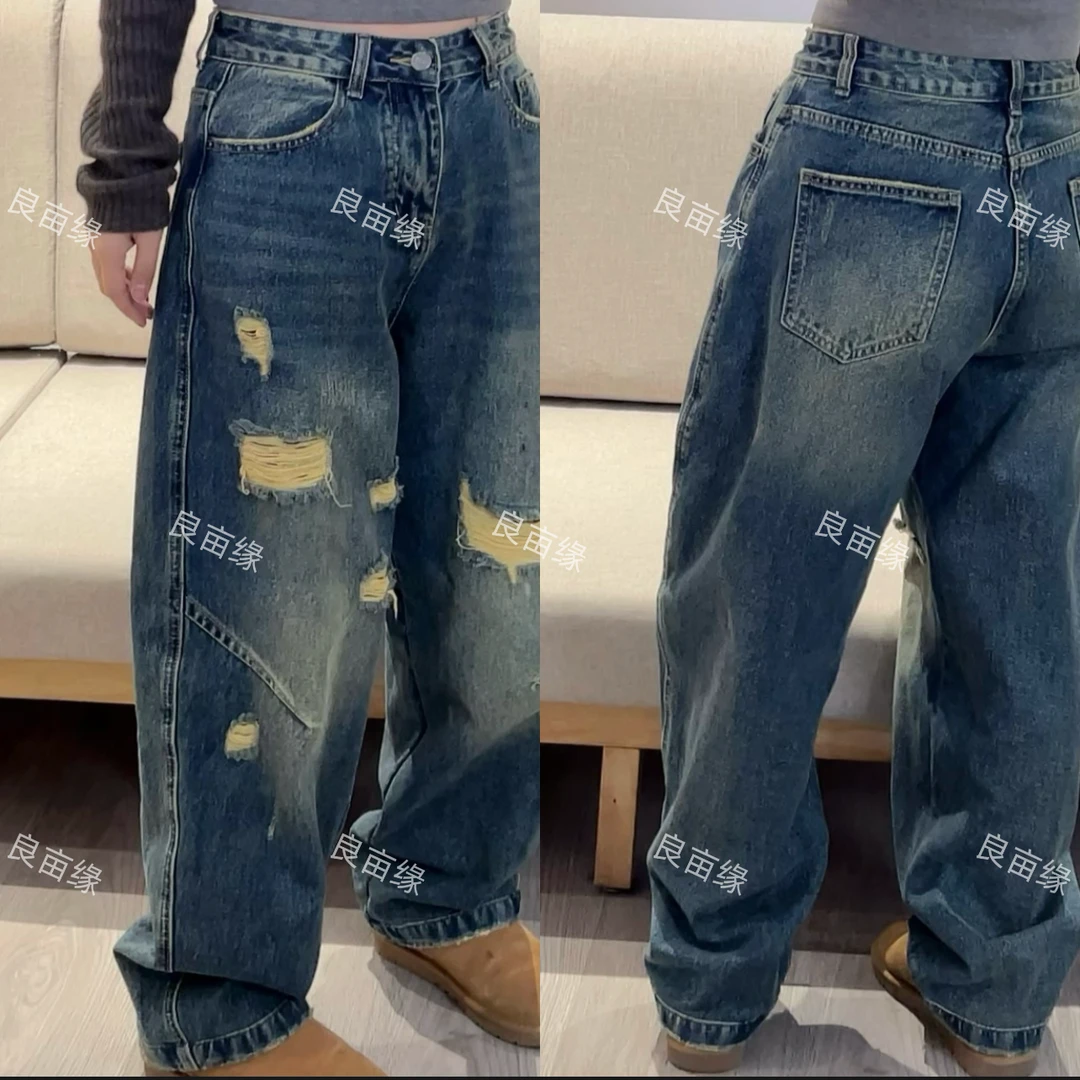 Good  acre  margin/良亩缘休闲百搭显瘦破洞裤子NZK-90012