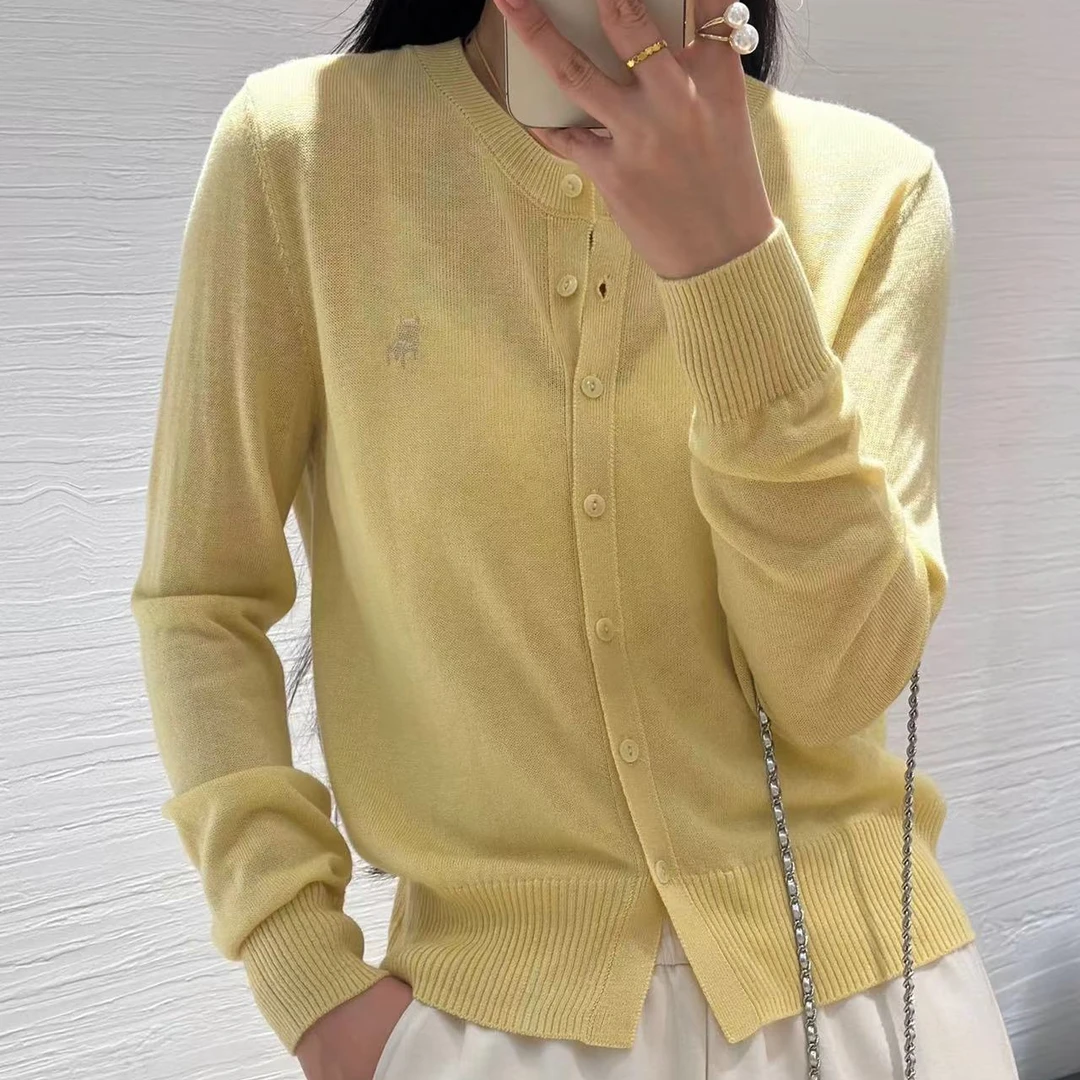 SYL2025新款春季时尚简约凳子刺绣开衫25006