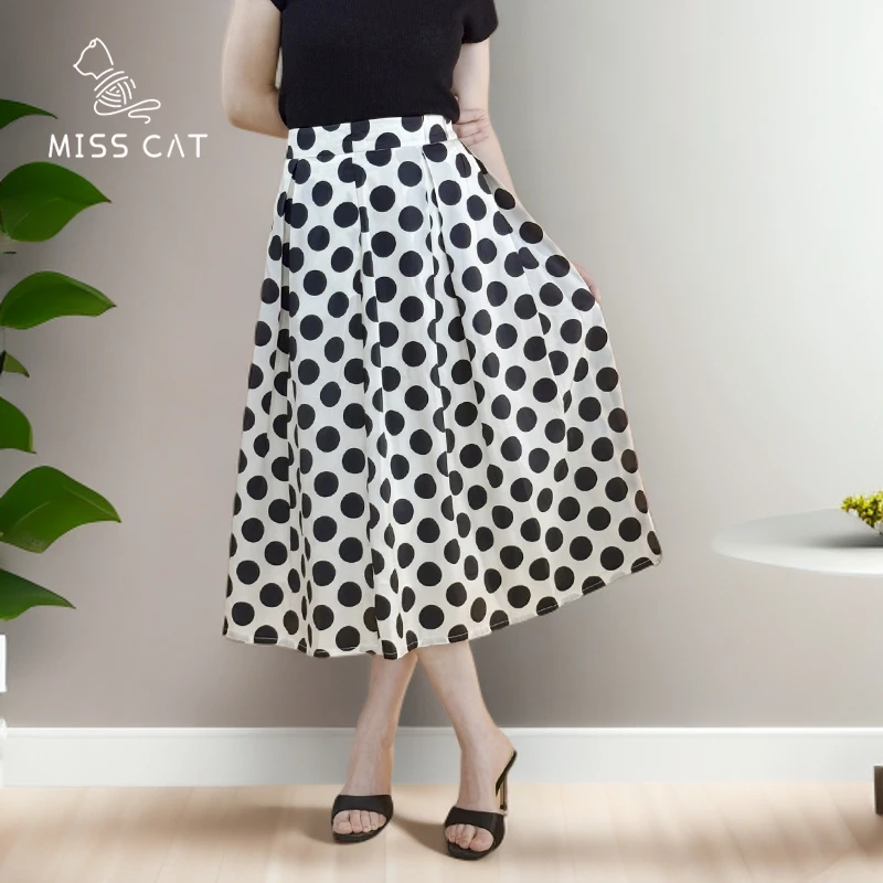 宠粉日FELINE早呀猫小姐法式赫本风气质波点半身裙气质简约百搭女