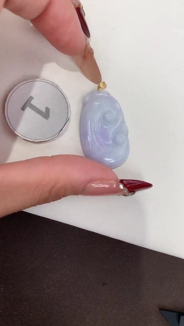 颈饰18K金镶嵌翡翠天然缅甸a货翡翠