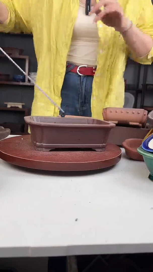 紫砂花盆浅草紫砂花盆微瑕