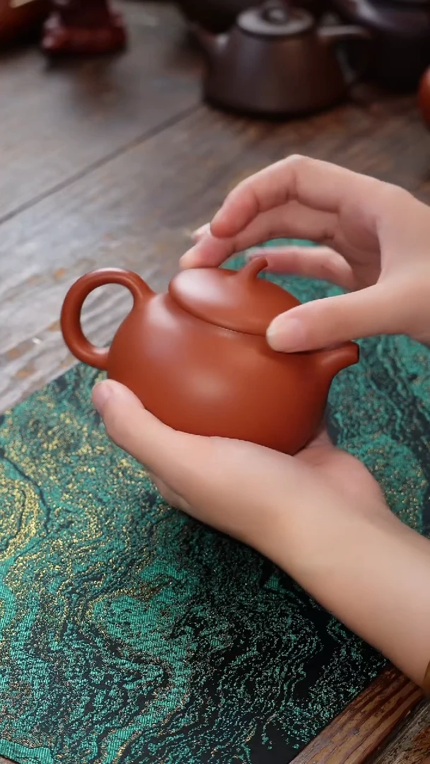 茶壶紫砂老朱泥茄瓜