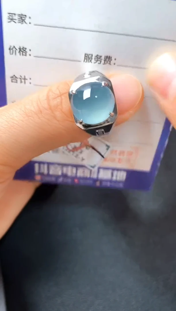 银S925镶嵌戒指翡翠22222