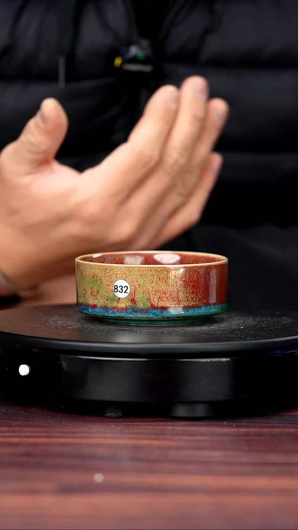 壶瓷832#李盼龙一级品原矿钧瓷扳指杯