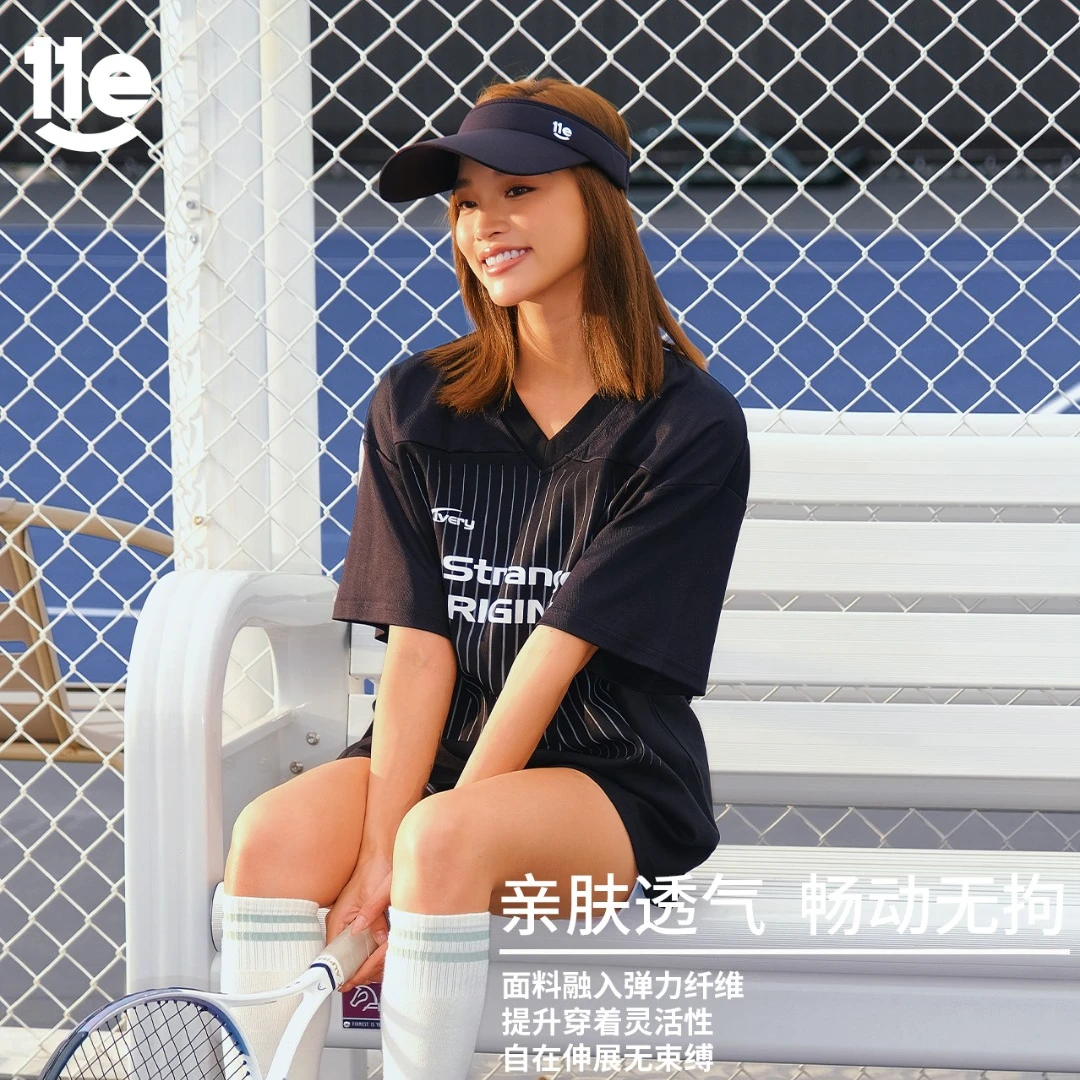 11E “选手T”新疆棉冰感双纱T恤廓形印花新款男女同款球服T恤上衣