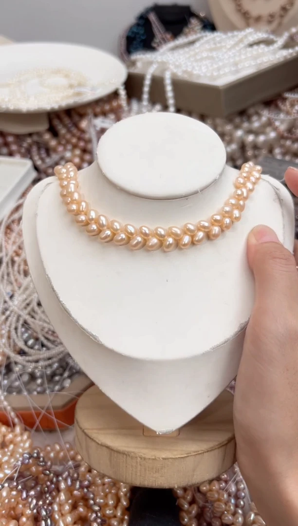 未镶嵌福利淡水珍珠野生无核*强光珍珠项链（麦穗）