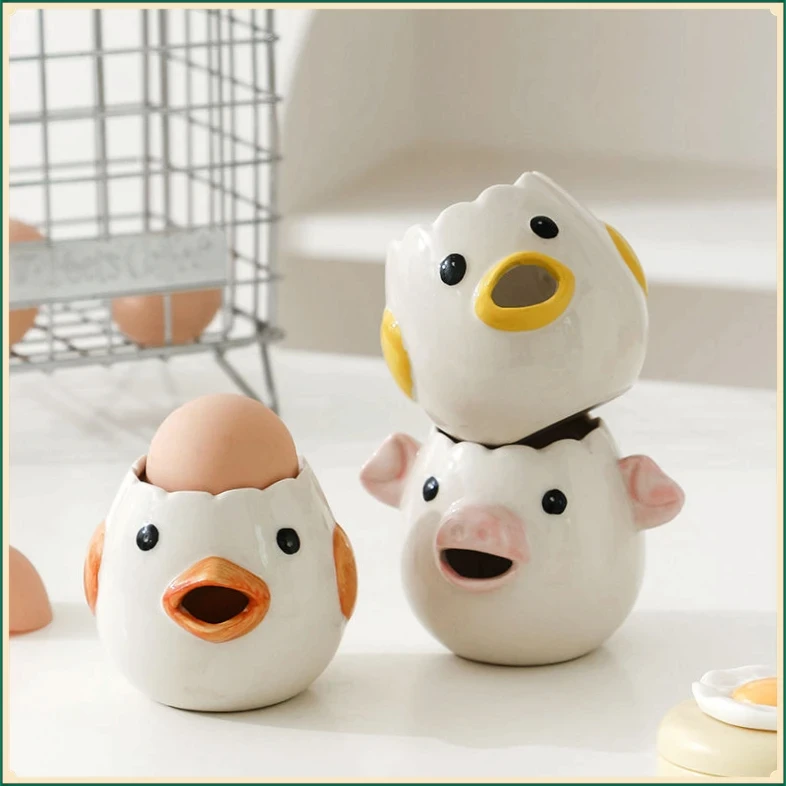 小鸡蛋清分离器卡通造型陶瓷蛋黄分离器家用烘焙蛋液D656