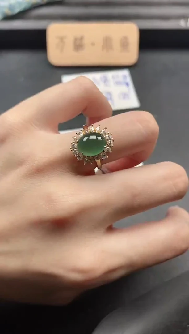 银S925镶嵌戒指翡翠51151