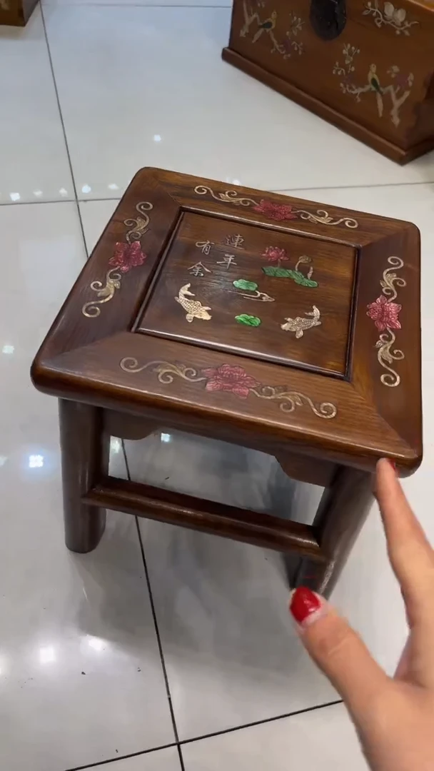 【闪购商品】贡木连年有余螺钿富贵凳