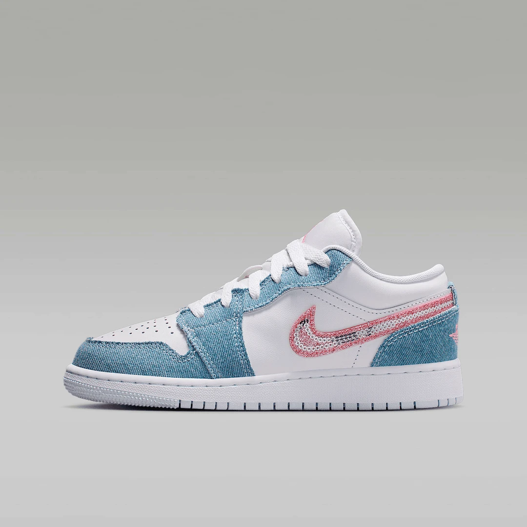 Nike/耐克官方正品air jordan 1 LOW GS大童女子休闲鞋HQ2001-400