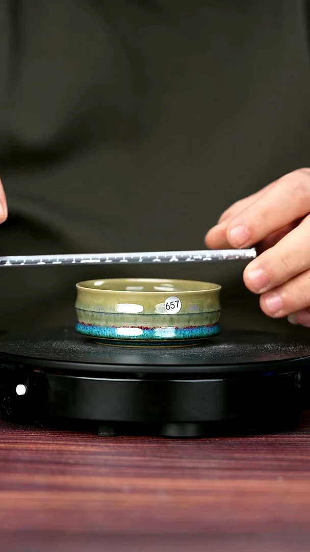 其他钧瓷657#盼龙窑一级品原矿钧瓷竹节普洱杯