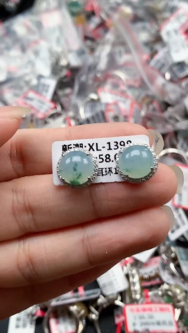 银S925镶嵌戒指翡翠天然A货缅甸翡翠