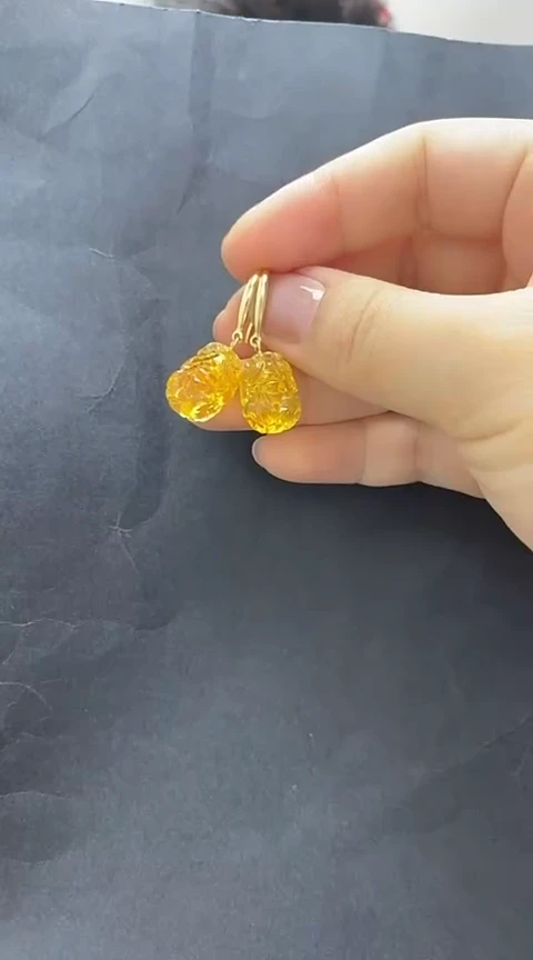 未镶嵌琥珀裸石琥珀耳坠