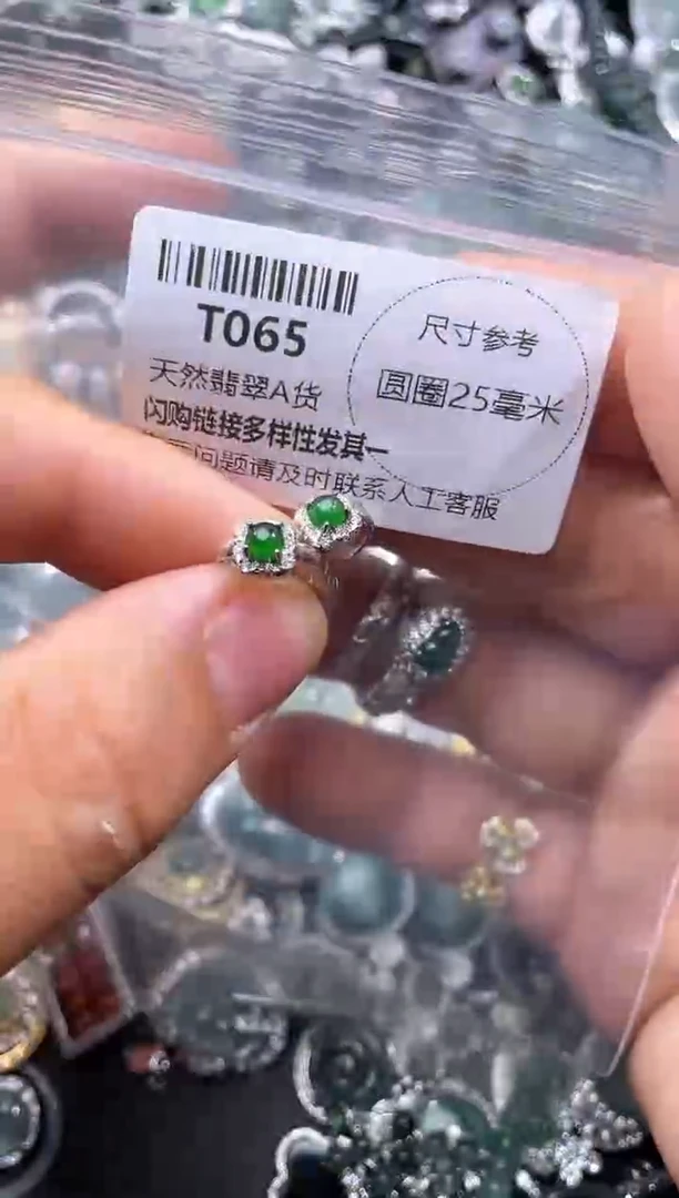 【闪购商品】翡翠颈饰未镶嵌T065耳扣