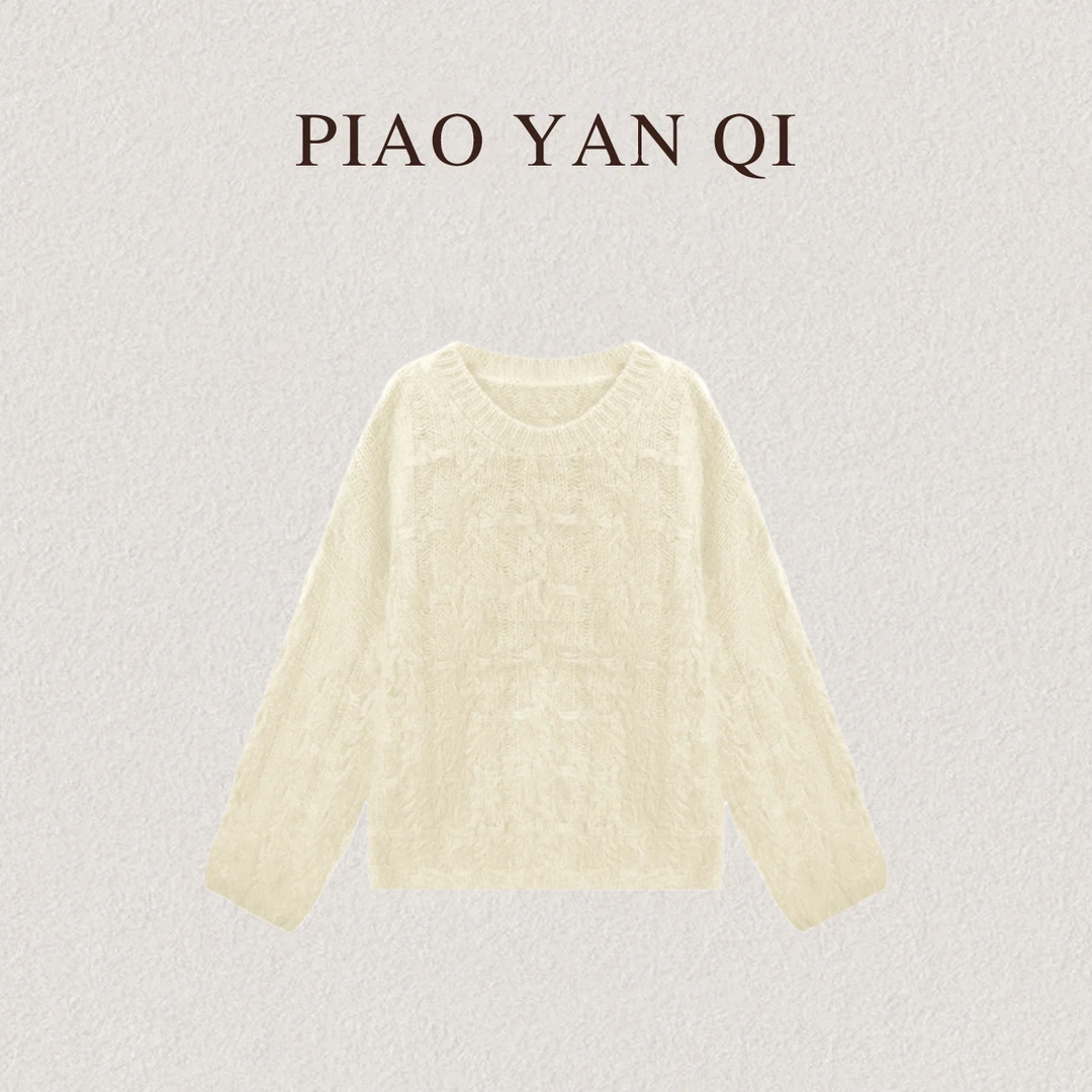 YANQI【织梦】温柔百搭高级织法针织气质毛衣毛针织衫Y8678